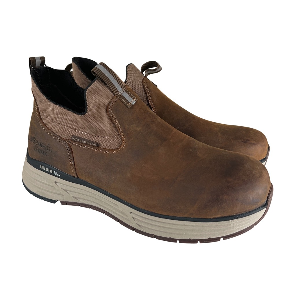 Georgia Boot Chelsea Boots Men 10.5W Brown Waterproof Slip Resistant GB00526